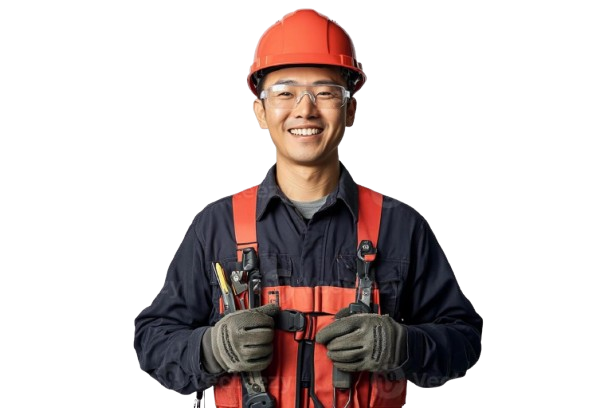 Electrician in dubai holding electric tools